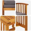 vidaXL Havesofa Sæt med pude 3 pcs Brun Massivt akacietræ
