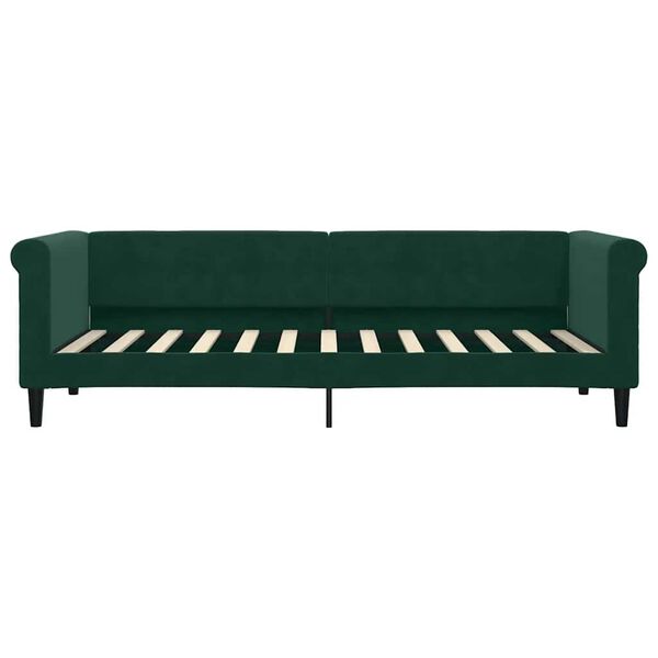 vidaXL daybed med madras 80x200 cm velour m&oslash;rkegr&oslash;n