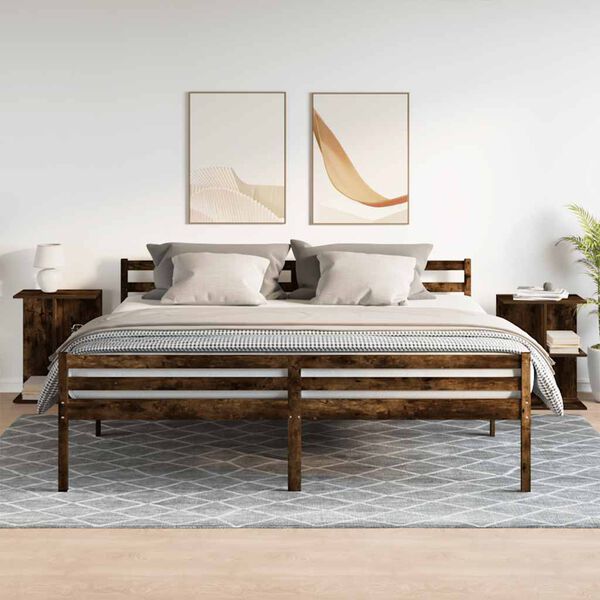 vidaXL sengeborde 2 stk. 46,5x29x61 cm r&oslash;get egetr&aelig;sfarve