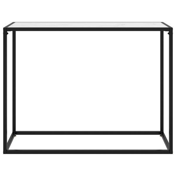 vidaXL konsolbord 100x35x75 cm h&aelig;rdet glas hvid