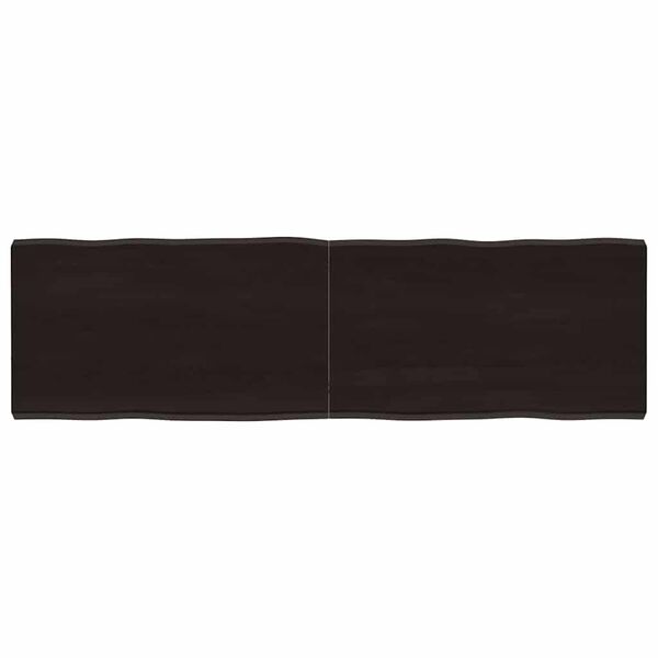 vidaXL bordplade 140x40x(2-4) cm naturlig kant behandlet tr&aelig; m&oslash;rkebrun