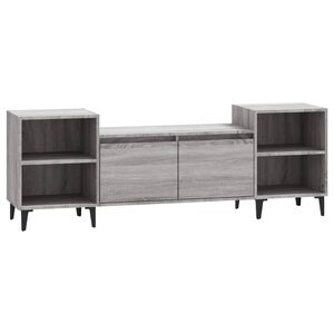 vidaXL tv-bord 160x35x55 cm konstrueret tr&aelig; gr&aring; sonoma-eg