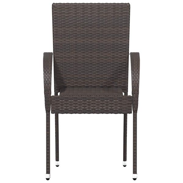 vidaXL stabelbare havestole 4 stk. polyrattan brun