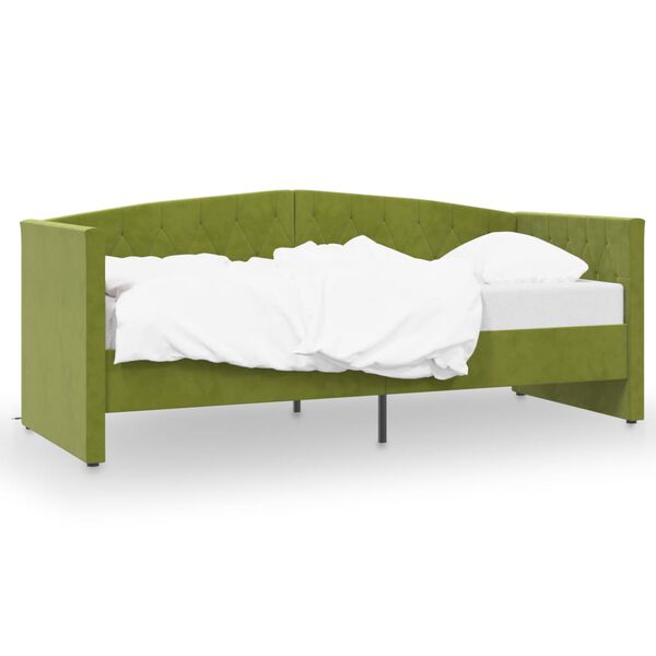 vidaXL daybed med USB 90x200 cm fl&oslash;jl lysegr&oslash;n