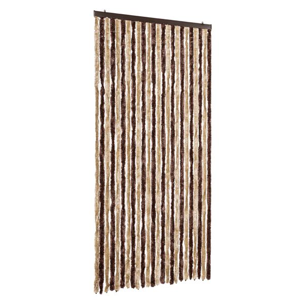 vidaXL flueforh&aelig;ng 100x230 cm chenille beige og lysebrun