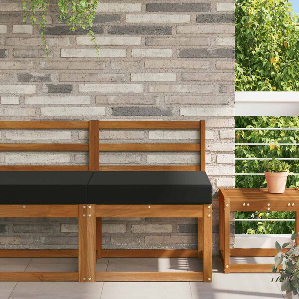 vidaXL Udend&oslash;rs Sofa Pude Sort 60 x 60 x 8 cm Polyester