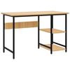 vidaXL computerbord 105x50x72 cm MDF metal sort og lys egetr&aelig;sfarvet
