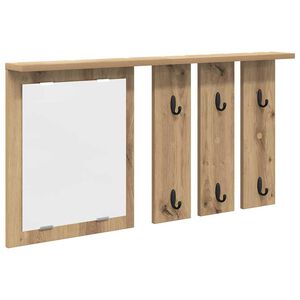 vidaXL V&aelig;gmonteret Jakkeholder med hylde artisan eg 85 x 10 x 45 cm
