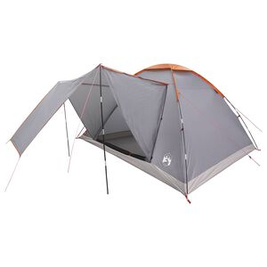 vidaXL Camping telt 6-personers Gr&aring; og orange Polyester og St&aring;l