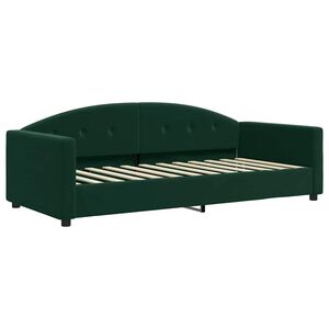 vidaXL daybed 90x200 cm velour m&oslash;rkegr&oslash;n