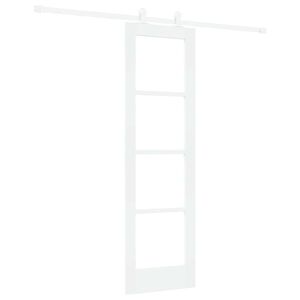 vidaXL Skyded&oslash;r ORKDAL 61 x 198,5 cm Massivt fyrretr&aelig; og glas Hvid