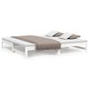 vidaXL daybed med udtr&aelig;k 2x(100x200) cm massivt fyrretr&aelig; hvid