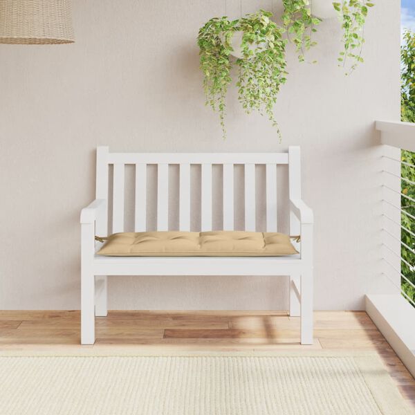 vidaXL hynde til havebænk 100x50x7 cm stof meleret beige