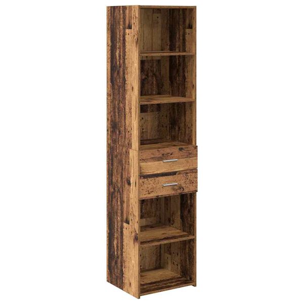 vidaXL Highboard Gammelt tr&aelig; 45 x 42,5 x 185 cm Konstrueret tr&aelig;