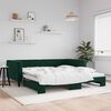 vidaXL daybed med udtr&aelig;k 100x200 cm velour m&oslash;rkegr&oslash;n