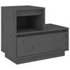 vidaXL sengebord 60x34x51 cm massivt fyrretr&aelig; gr&aring;