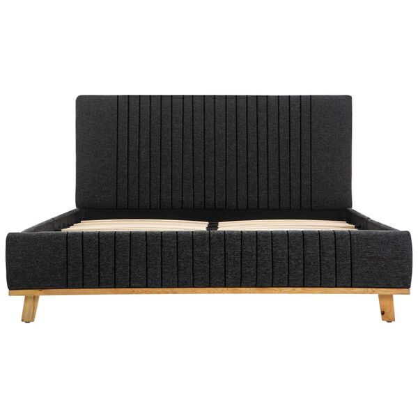 vidaXL sengestel 140 x 200 cm stof m&oslash;rkegr&aring;