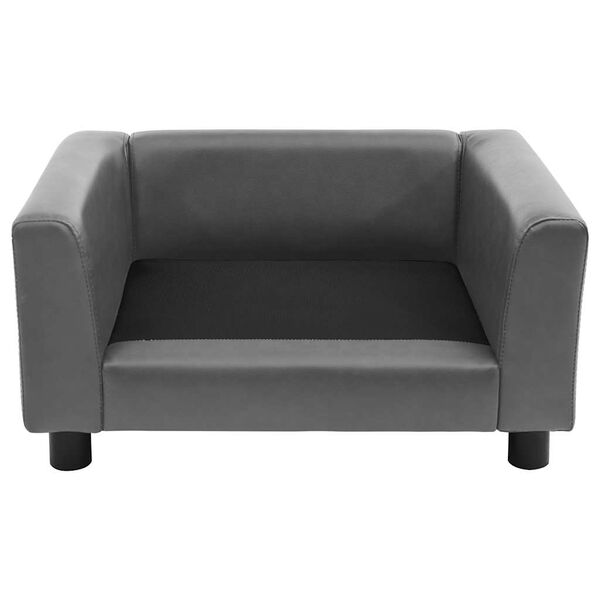 vidaXL hundesofa 60x43x30 cm plys og kunstl&aelig;der gr&aring;