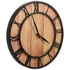 325172 vidaXL Wall Clock 39 cm Brown and Black MDF and Iron