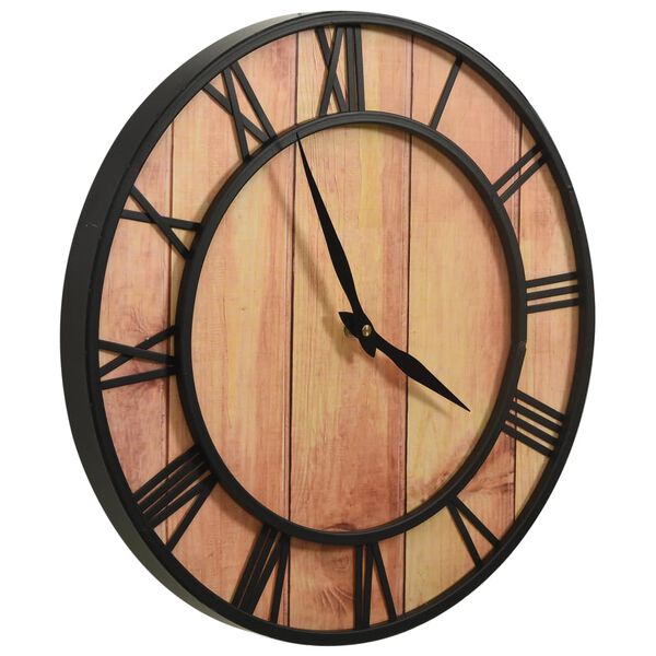 325172 vidaXL Wall Clock 39 cm Brown and Black MDF and Iron