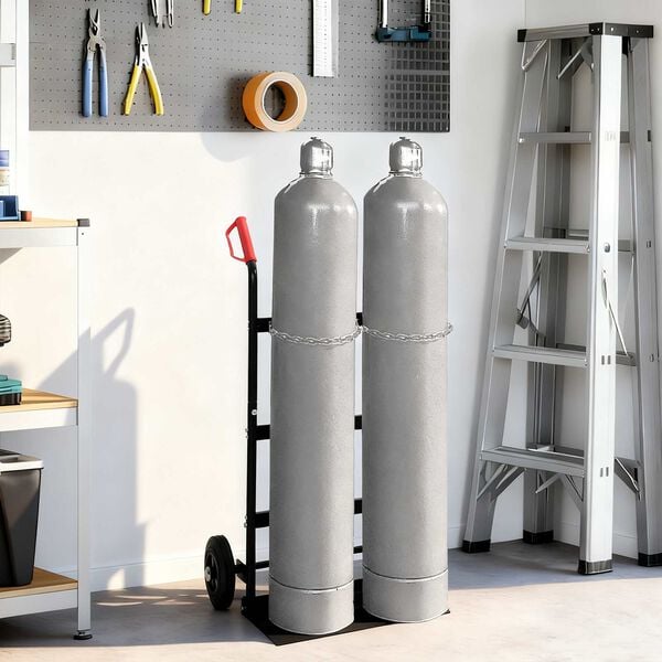 vidaXL H&aring;ndvogn Sort og r&oslash;d 63 x 43,5 x 110 cm St&aring;l