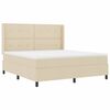 vidaXL Box spring seng med madras Creme 180 x 200 cm Stof