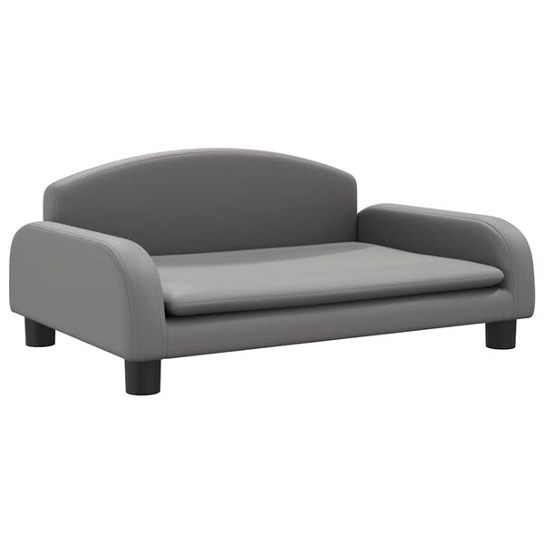 vidaXL sofa til b&oslash;rn 70x45x30 cm kunstl&aelig;der gr&aring;