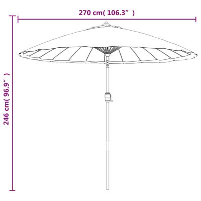 vidaXL parasol med aluminiumstang 270 cm gråbrun