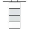 vidaXL skyded&oslash;r med hardwares&aelig;t 90x205 cm h&aelig;rdet glas sort