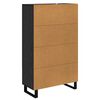 vidaXL Highboard med skuffe Sort eg 69,5 x 31 x 115 cm Konstrueret tr&aelig;