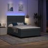 vidaXL LED Box Spring Bed med madras M&oslash;rkegr&aring; 140 x 200 cm Stof