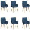 vidaXL Spisestole 6 stk. Stof Bl&aring; 60 x 56 x 96 cm