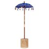vidaXL Balinesisk parasol med base Bl&aring; 95 x 95 x 260 cm