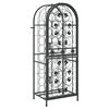 vidaXL vinreol til 41 flasker 45x36x120 cm smedejern sort