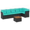 vidaXL sofas&aelig;t til haven 7 dele med hynder polyrattan sort