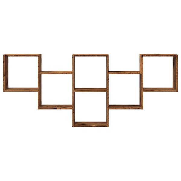 vidaXL v&aelig;ghylde 159x18x66 cm konstrueret tr&aelig; gammelt tr&aelig;-look