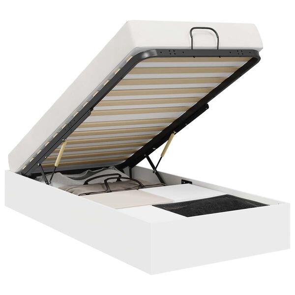 vidaXL Ottoman Sengestel Hvid 193 x 120 x 25 cm Sp&aring;nplade