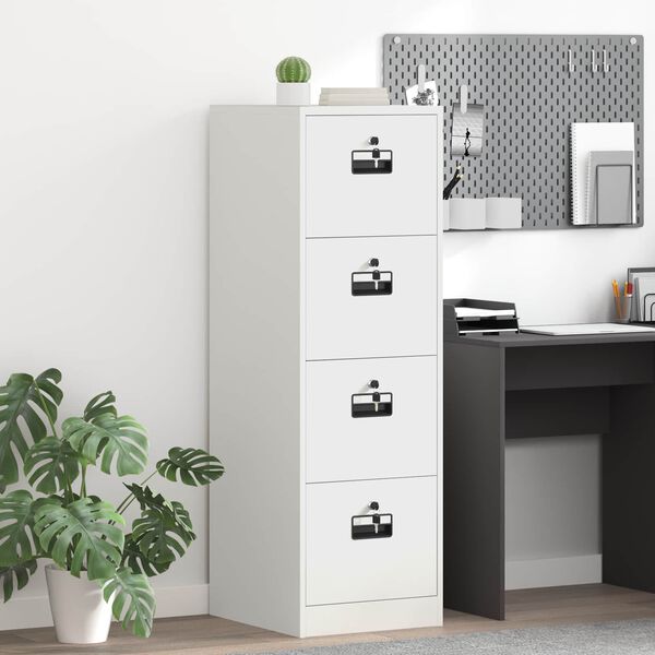 vidaXL Fil kabinett 2 pcs Hvid 44 x 50 x 139 cm Koldvalset St&aring;l