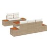 vidaXL Havesofa S&aelig;t med pude 6 pcs Beige Poly rattan