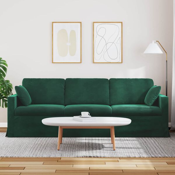 vidaXL Sofa M&oslash;rkegr&oslash;n 228 x 78 x 80 cm Fl&oslash;jl