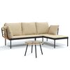 vidaXL lounges&aelig;t til haven 3 dele med beige hynder polyrattan