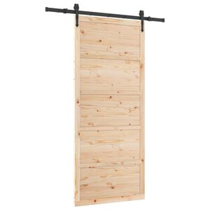 vidaXL Skyded&oslash;r 80 x 208 cm Massivt fyrretr&aelig; Naturfarvet