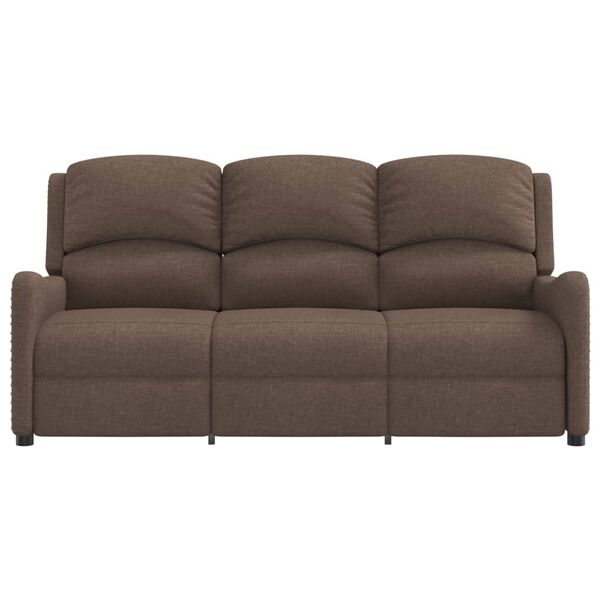 vidaXL 3-personers massagestol stof gr&aring;brun