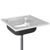 vidaXL k&oslash;kkenvask med afl&oslash;bss&aelig;t 600x600x155 mm rustfrit st&aring;l s&oslash;lv