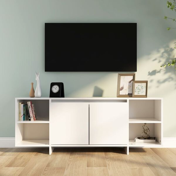vidaXL tv-bord 130x35x50 cm konstrueret tr&aelig; hvid