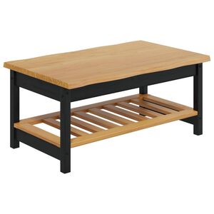 VidaXL Sofabord EKAI Sort 100 x 60 x 45,5 cm Massivt fyrretr&aelig;