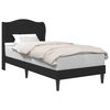 vidaXL Sengestel med hovedg&aelig;rde Sort 90 x 190 cm Fl&oslash;jl