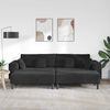 vidaXL Sofa 3 pcs Sort 250 x 188 x 76 cm Fl&oslash;jl
