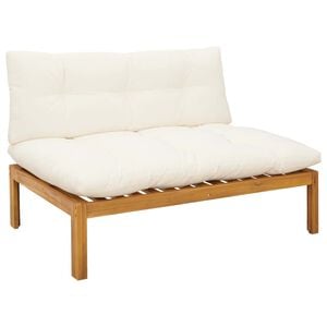 vidaXL Have Mellem Sofa Naturlig og Creme Hvid Akacietr&aelig;