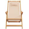 vidaXL strandstol foldbar massivt eukalyptustr&aelig; og stof beige